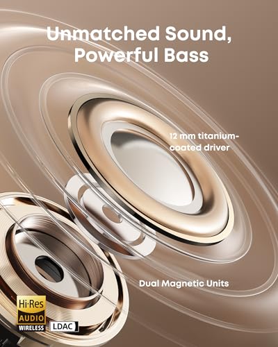 Soundcore AeroClip by Anker, Open-Ear Earbuds, Clip-On Headphones, Adaptive Comfort, Clear Calls with 4 Mics and AI, Stabl...