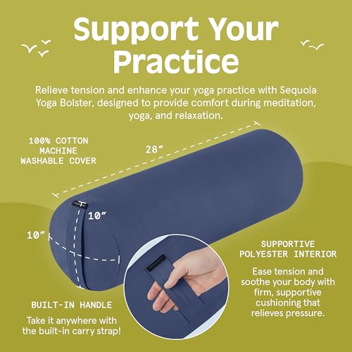 Retrospec Retrospec Sequoia Yoga Bolster Pillow - Meditation Cushion for Yoga Practices - Includes Machine Washable 100% C...