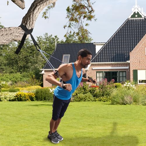 Resistance Bands Set with Separate Outdoor Anchor, KAKICLAY Exercise Bands for Indoor and Ourdoor Use, Versatile Resistanc...