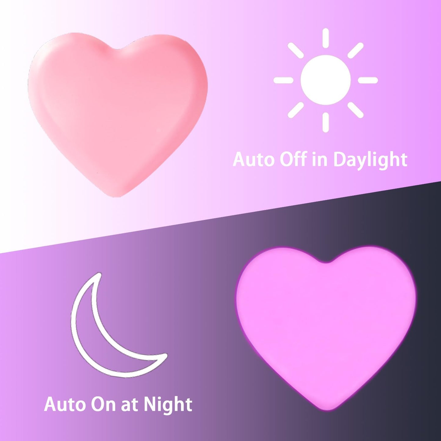 Inzu Led Night Light For Kids, Pink, Auto Dusk To Dawn Sensor, Soft Warm Light, Nursery, Bathroom, Hallway, Model 0001