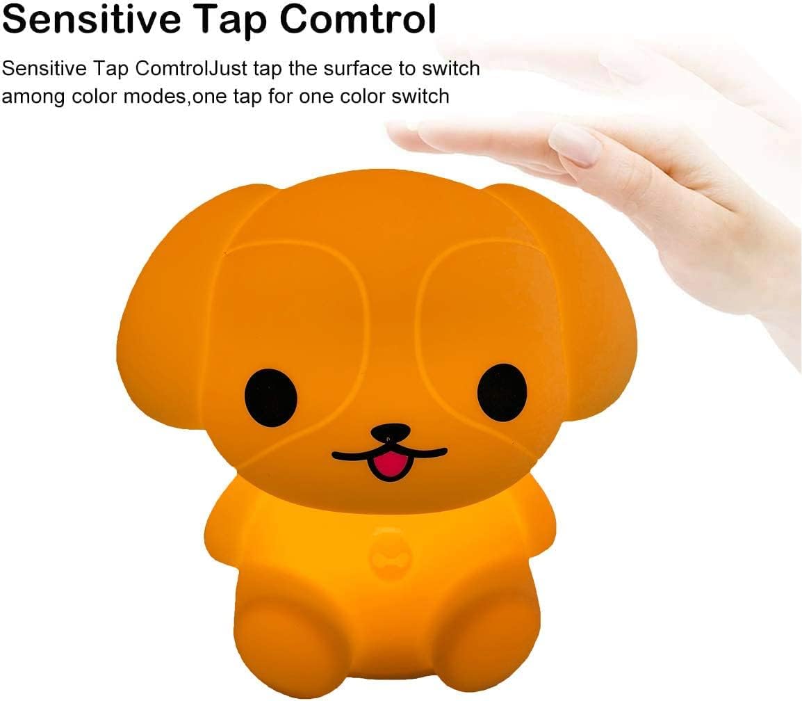 Tekemai Night Light Bedside Lamp for Kids, Adjustable Brightness, Remote & Touch Control, Silicone, White, Model TC892-4