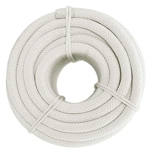 YUZENET Braided White Cotton Rope (1/2 inch x 50 ft) Natural Soft Utility Rope