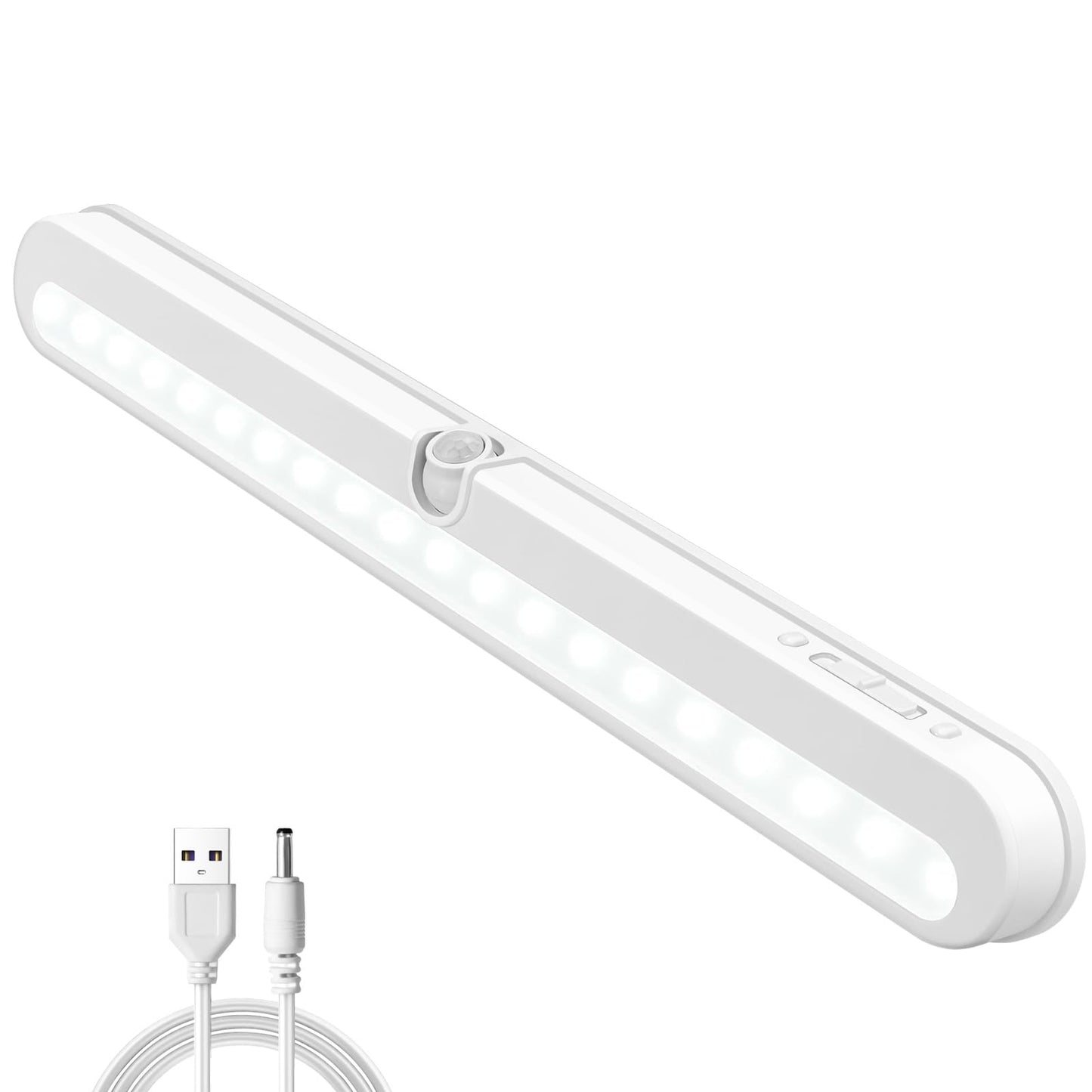 BLS Under Cabinet LED Lighting, Motion Sensor, 14 Inch, 2200mAh Rechargeable, Cool White 6000K, Dimmable, Battery Powered/DC Plug