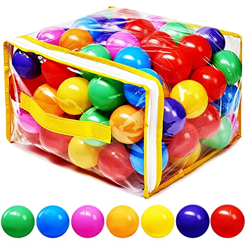 Hovenlay Ball Pit Balls Phthalate Free BPA Free Crush Proof Plastic - 7 Bright Colors in Reusable Play Toys for Kids with ...