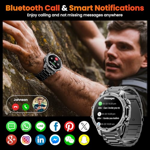 Hwagol Smart Watches for Men(Two Style Kits) Military Watch for Men with Heart Rate/Sleep Monitor/Calls/Notifications/100+...