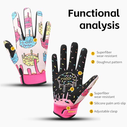Vilico Full-Finger Cycling Gloves for Men and Women – Adjustable Cycling Gloves for Outdoor Activities, Mountain Biking, w...