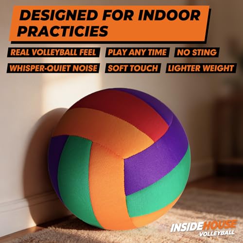 Champhox Soft Indoor Volleyballs for Kids Youth First Learning Volleyalls Realistic Feel Bounce for Practicing Inside The ...