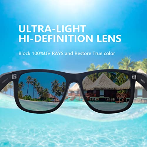 MAXJULI Polarized Sunglasses for Men and Women,UV Protection Rectangular Sun Glasses 8806