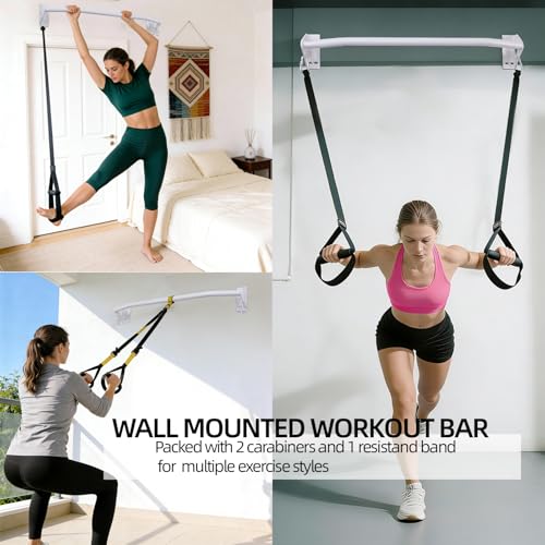 Purife Wall Mounted Pull Up Bar Doorway, Heavy Duty Strength Training Pull-Up & Chin Up Bars for Doorframe, Support Beam o...
