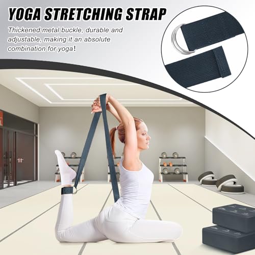RETON Yoga Blocks Set with Straps, High Density Yoga Bricks, Lightweight EVA Foam Pilates Block, 2 Yoga Blocks with 2 Stra...