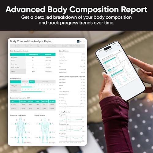 Wyze Scale Ultra BodyScan Smart Scale with Handle – Wi-Fi & Bluetooth Body Composition Scale for Weight, BMI, Body Fat, Mu...