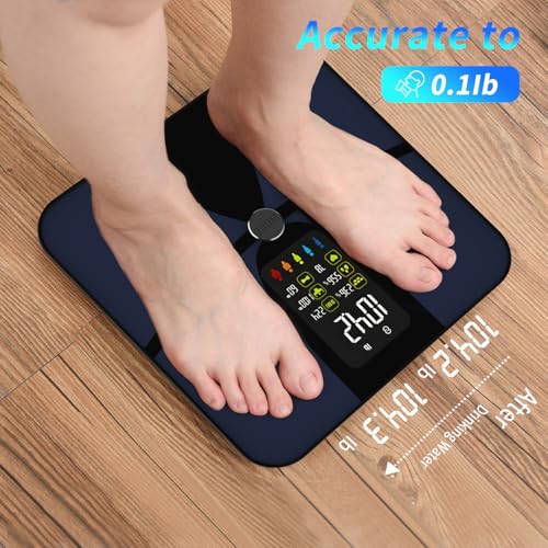 WGGE Smart Body Weight Scale,Digital Smart Bathroom Scale with Mobile App, Large LCD Display Screen,17 Body Composition Me...