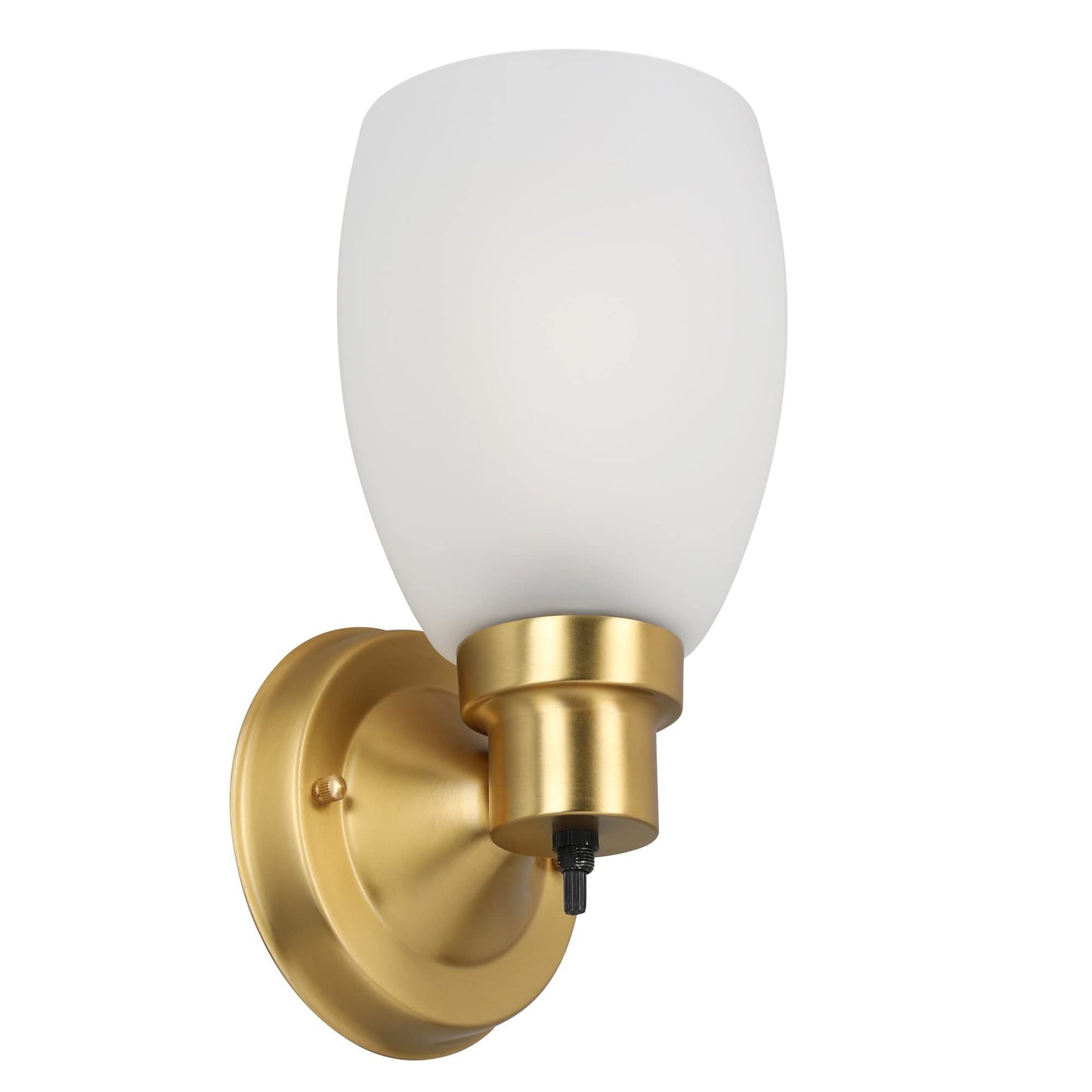 Design House Lydia Wall Sconce, 1 Light, Frosted Glass, Dimmable, Satin Gold, 4.88 in x 5.125 in x 9.75 in, Model