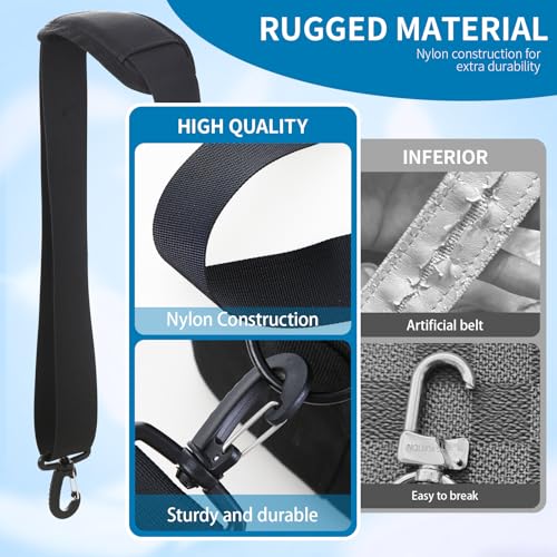 63" Adjustable Shoulder Strap Compatible with Veto Pro Pac,with Detachable Thick Pad,Reduce Shoulder Pressure,Black