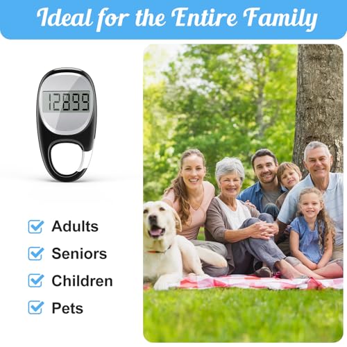 Simple Pedometer for Walking, Accurate Step Tracker with Carabiner, 3D Step Counter for Men Seniors