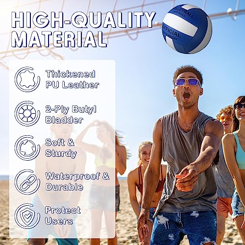 Jexine 12 Pcs Volleyball Official Size 5 Bulk Soft Volleyball with 2 Pump Outdoor Indoor Beach Volley Ball for Beach Play ...