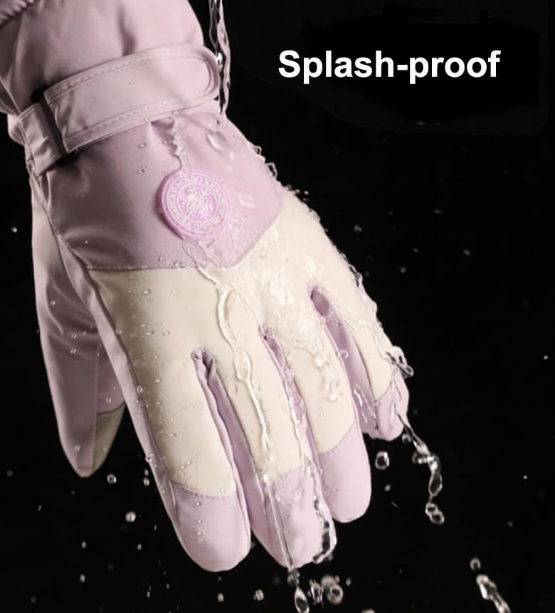 CXQRR Winter Ski Snow Gloves for Women, Touchscreen Waterproof Warm Cold Weather Gloves for Skiing Snowboarding