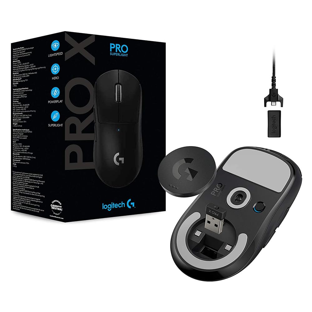 Logitech G PRO X Superlight Wireless Gaming Mouse - Black