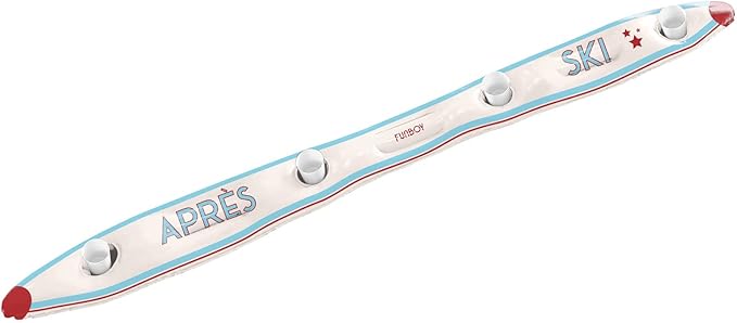 FUNBOY Inflatable Shot Board Ski, 4 Shot Capacity 6-feet Long, 4 Shot Cups Included, Apres Design
