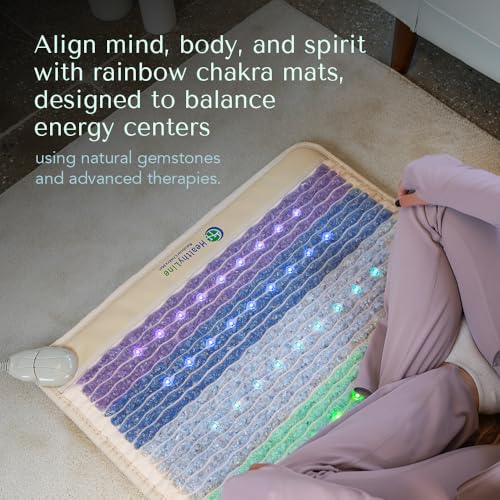 HealthyLine Rainbow Infrared Heating Pad - Full Body Heating Pad - Heat Therapy with Natural Chakra Stones and Healing Cry...