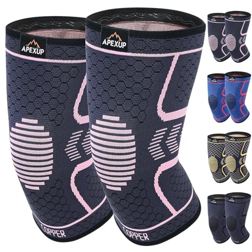 APEXUP Compression Knee Brace for Women, Copper Compression Sleeve for Knee Support, Arthritis Pain Relief, Meniscus Tear,...