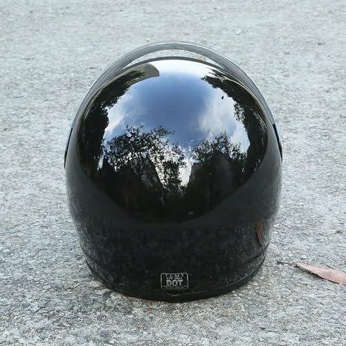 TCMT Gloss Black DOT Flip up Full Face Street Dirt Bike ATV Off-Road Motorcycle Motocross Helmet with Open Face Sun Shield