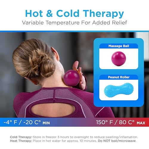 NOVA 3-in-1 Hot and Cold Massage Roller Set - Foot Roller, Gel Ball, and Peanut Roller for Plantar Fasciitis, Back Pain, T...