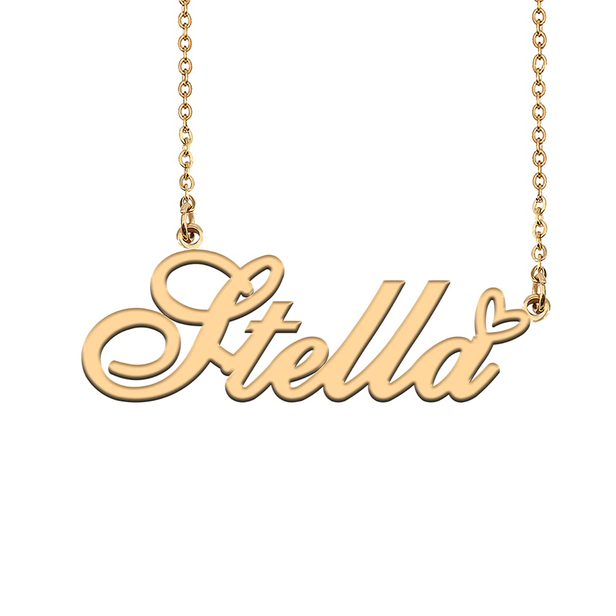 HUAN XUN Custom Gold Plated Stella Necklace Personalized Name Necklace for Women Choker Jewelry Gift