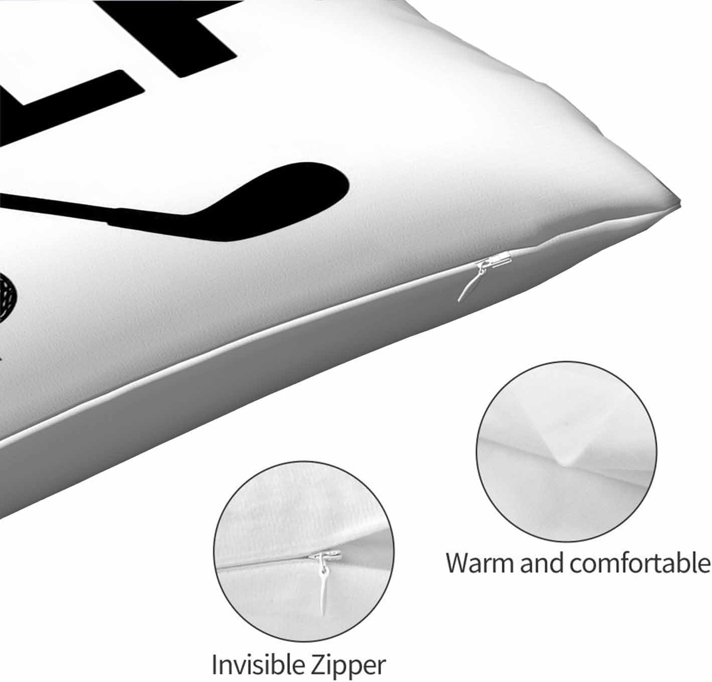 Mugod Cushion Cover Black Golf Clubs Symbol,Pillow Case for Bed Couch Sofa Office Decor 20x30 Inches