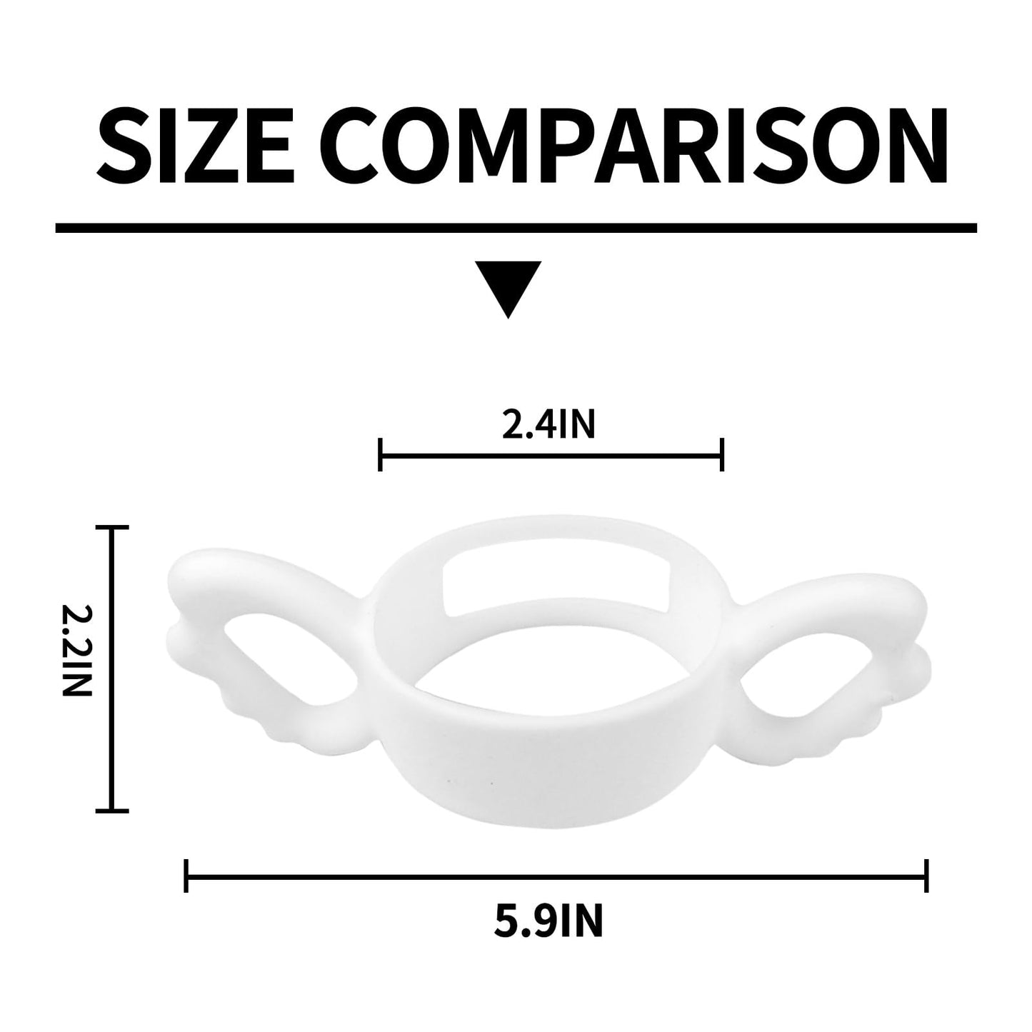 Ajrwiiy 3 Pack Baby Bottle Handles for Boon Nursh Reusable Silicone Pouch Baby Bottles, Silicone Bottle Holder for Easy Grip, Quick Install, Easy for Little Hands to Hold, Eay to Clean, White