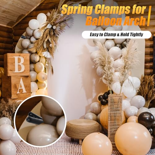 RELBRO Spring Clamps, 4.5 Inch Large Plastic Clips for Balloon Arch Backdrop Craft Decoration, Heavy Duty, Black, 10 Pcs