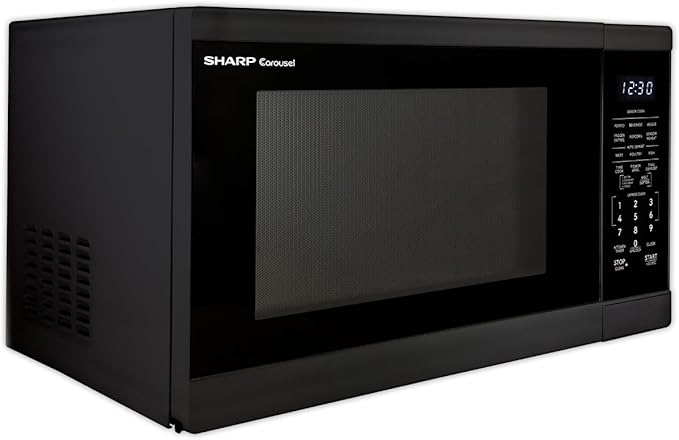 SHARP Countertop Microwave Oven with Removable 12.4" Carousel Turntable, 1100 Watt, 1.4 Cubic Feet, Black