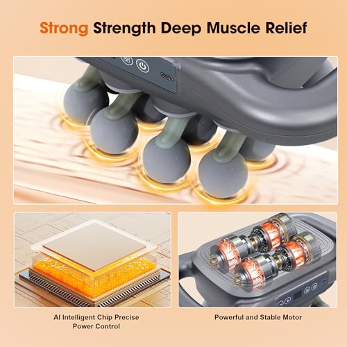 GAXEZO 16 Head Massage Gun Set, Deep Tissue Percussion Massager, 2600mAh Electric Massage Tools with 9 Styles & Levels, Da...