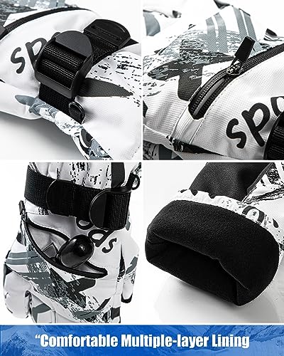 TOBEHIGHER Winter Ski Gloves - 5-Finger Waterproof Winter Gloves, Snowboarding Glove, Touchscreen Ski Glove Men