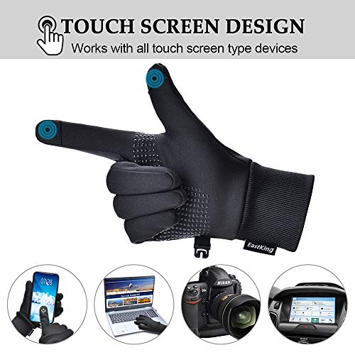 EastKing Lightweight Winter Gloves for Men Women, Warm Water Resistant Touch Screen Gloves for Walking,Riding,Cycling,Runn...