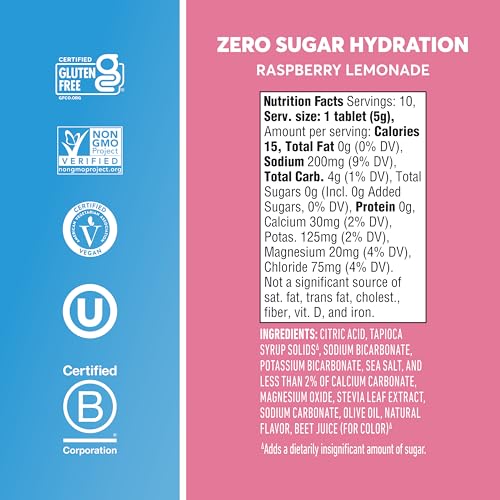 Nuun Zero Sugar Hydration Electrolyte Tablets - Sodium, Potassium, Chloride, Calcium, Magnesium, Light & Delicious Fruit F...