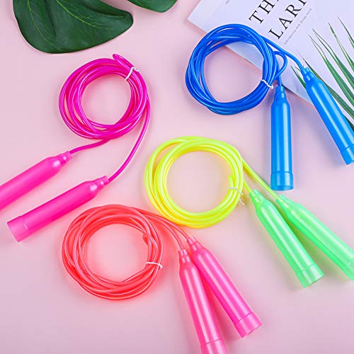 Elcoho 15 Pack Colorful Kids Jump Rope Set Adjustable Plastic Kids Jump Rope Skipping Rope Outdoor Jump Ropes Great Party ...