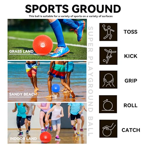 8.5 Inch Kickball Set, Dodgeballs 6 Pack,12 Pack,Playground Balls for Kids&Adults, Bouncy Balls Includes Pump and Storage ...
