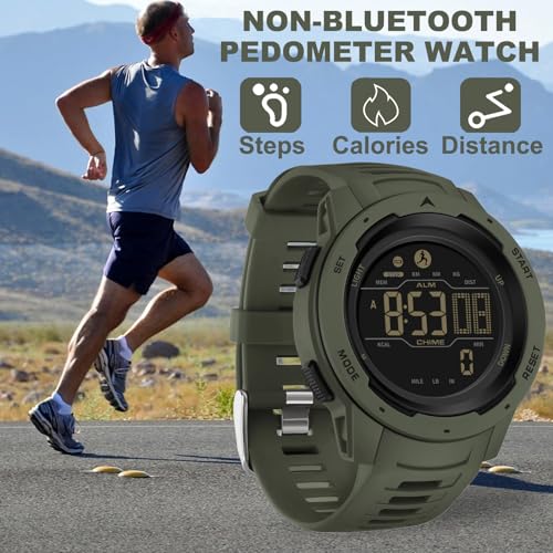 findtime Men's Digital Watch Waterproof Pedometer Watches Sport Watch Step Counter Calorie Military Watch with Stopwatch A...