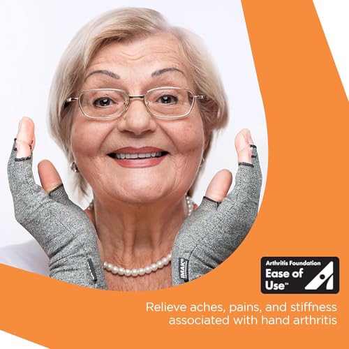 IMAK Compression Arthritis Gloves - Fingerless, Support for Joint Pain & Circulation, Unisex, Compression Gloves