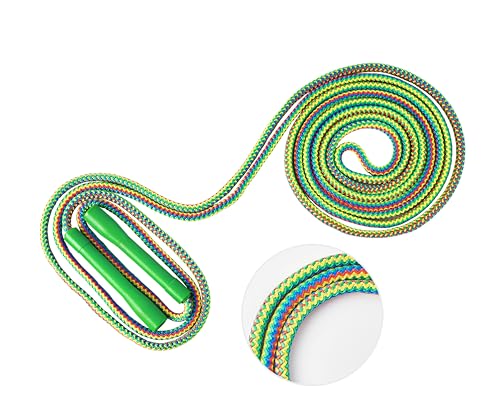 20FT LAON Korean Double Dutch Jump Rope, 20ft (6m) Long, Colorful Rainbow Braided Design Thick Rope with Non-Slip Handles,...
