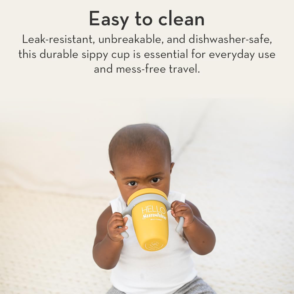 Bella Tunno Sippy Cup, Silicone Training Cup with Transition Handles for Infants, Toddlers & Kids, Babies 6-12 Months & Toddlers 1-3 Years, Boys & Girls, Sippin’ Pretty, 8 oz