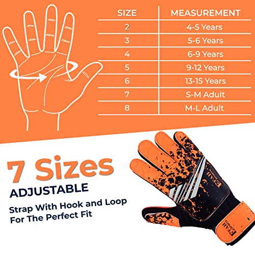 EFAH SPORTS Soccer Goalkeeper Gloves for Kids Boys Children Youth Football Goalie Gloves with Strong Grips