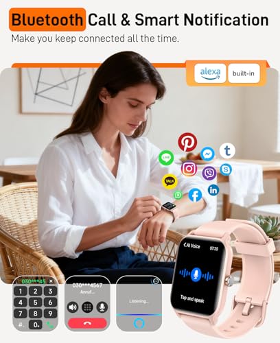 Smart Watches for Women (Android/iPhone), 1.85" HD Alexa Smart Watch with Bluetooth Calls/Messages/Reminders, 24/7 Heart R...