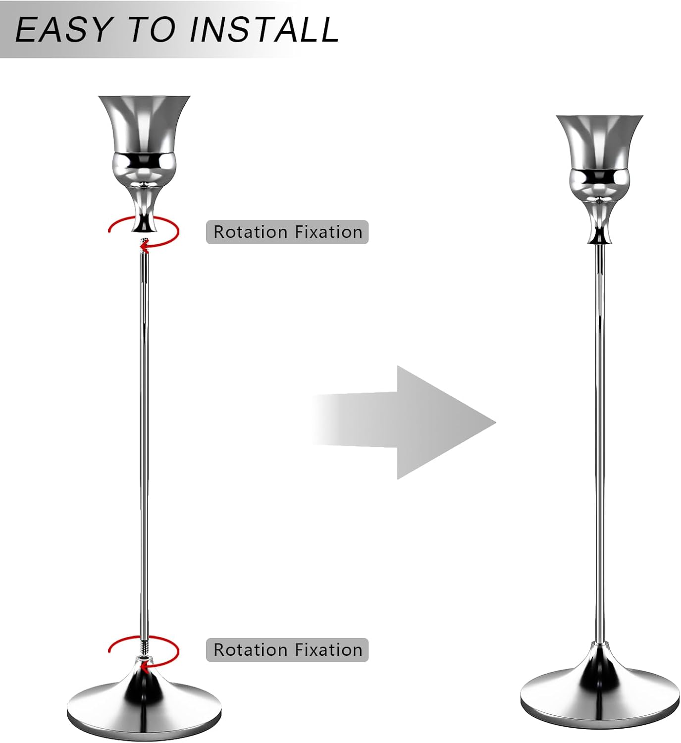 Candlestick Holders Silver, 6 Packs Taper Candle Holder for Candlesticks, Candle Sticks Holder Decor for Home Decor