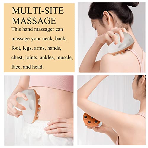 WMM Hand Held Massager, Full Body Massage Tool with Roller Ball Massager Manual 360-degree-roller for Muscle Back Neck Joi...