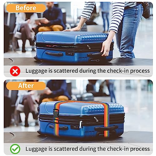 BILIONE 4 Pack Luggage Straps 79" Long Belts Keep Suitcase Secure While Traveling, TSA Approved Add a Bag Premium Accessor...