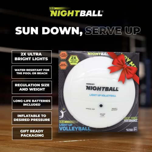Nightball LED Volleyball - Glow in The Dark Outdoor Volleyball for Teens - Teen Gift