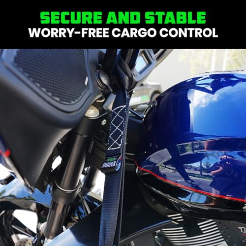 Rhino USA Soft Loop Tie Down Straps (4-Pack) - 1.6 Inch x 17 Inch (5,000 lbs Break Strength) Heavy Duty Motorcycle Handleb...