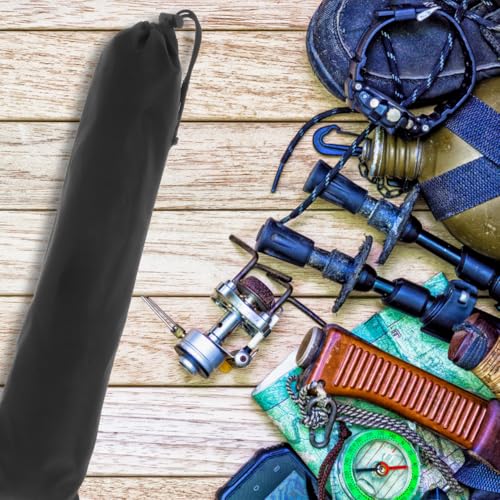 Tent Pole Bag 19inch Trekking Poles Carrying Bag Replacement Case for Walking Stick Black 3PCS